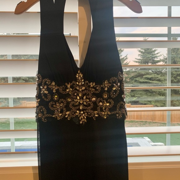 Black formal dress - EUC 8 - stretch Low back - Picture 2 of 8